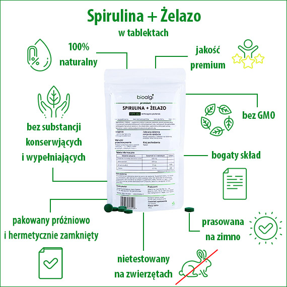 Spirulina + Żelazo bioalgi