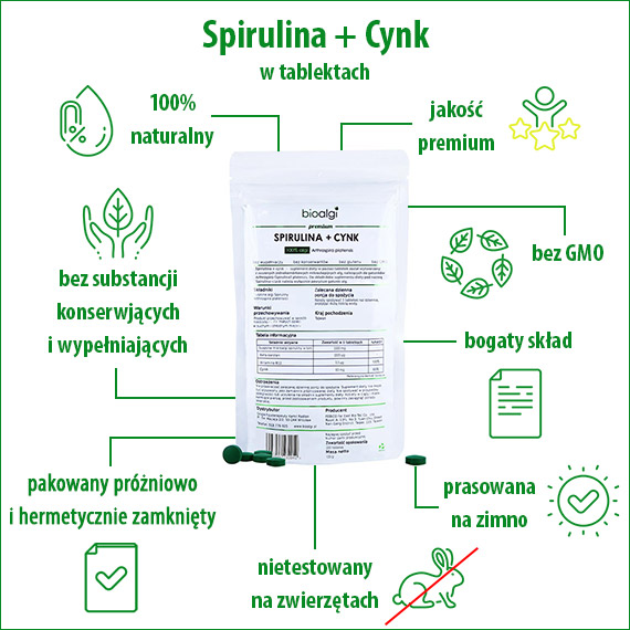 Spirulina + Cynk bioalgi