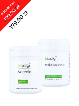 zestaw: Acerola organiczna 120 + Olej z Czarnego Kminku 200