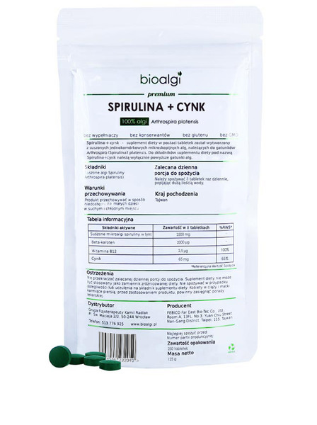 Spirulina + Cynk bioalgi