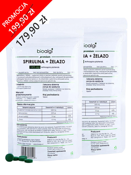 Zestaw Spirulina + żelazo bioalgi