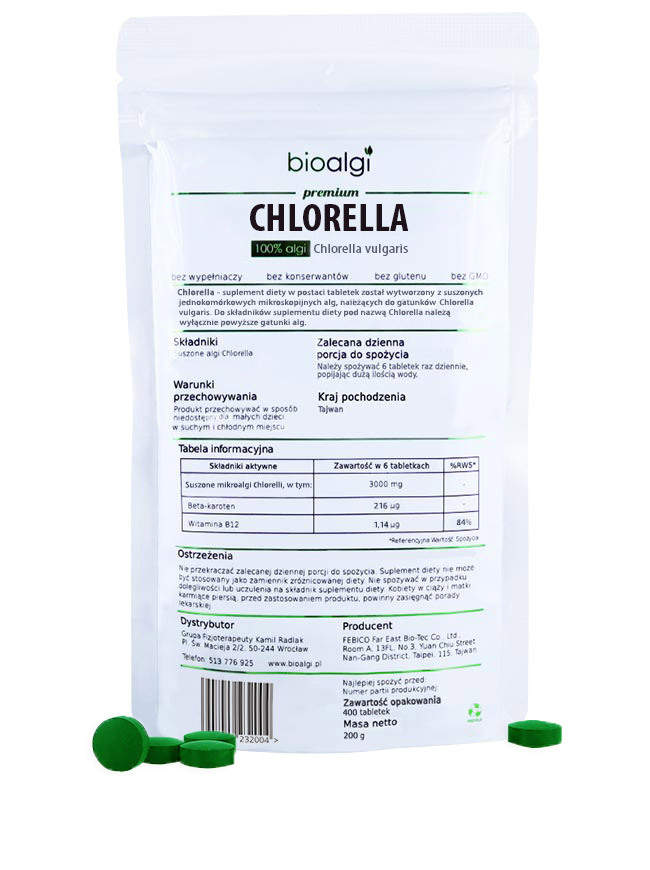 Chlorella tabletki na oczyszczanie organizmu