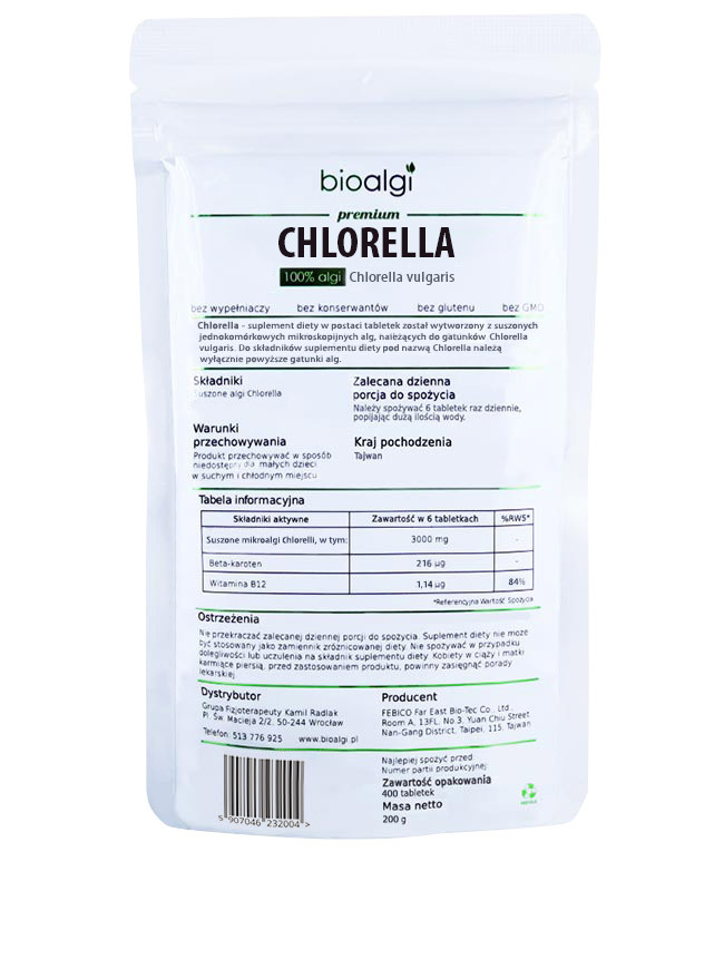 Chlorella tabletki na oczyszczenie organizmu