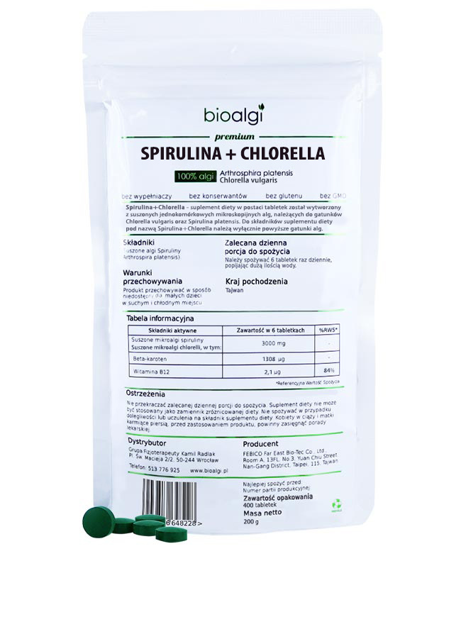 Spirulina + Chlorella tabletki